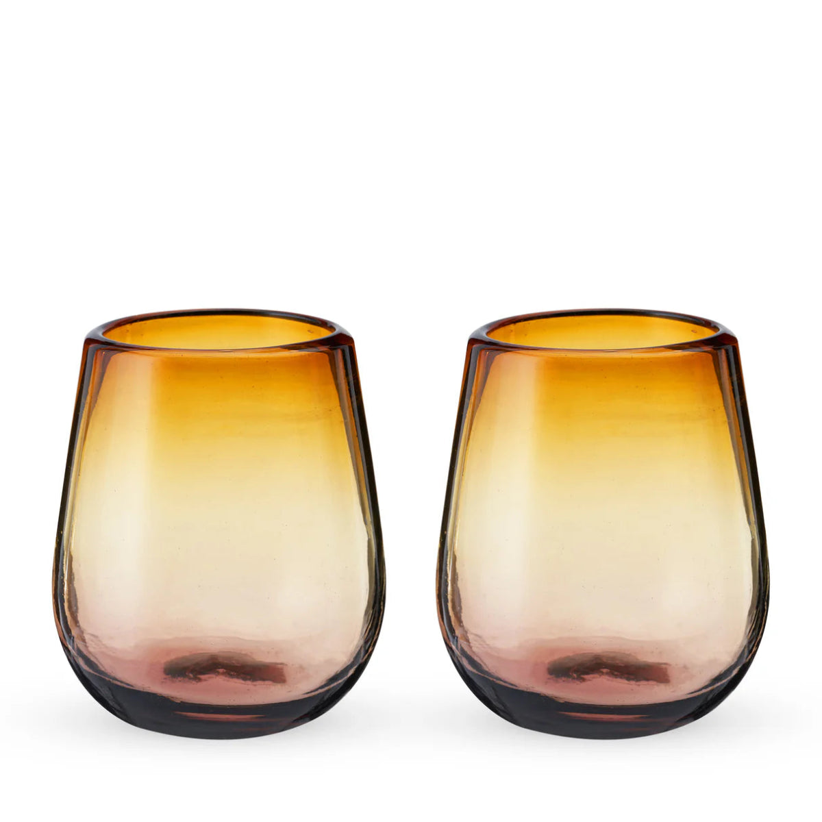 Twine Living Segunda Vida El Ocaso Stemless Wine Glasses, Set of 2 - lily & onyx