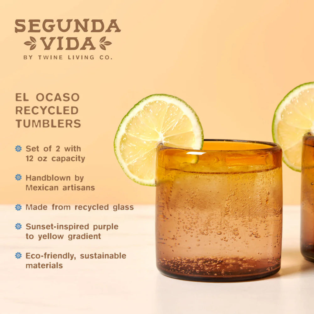 
                      
                        Twine Living Segunda Vida El Ocaso Tumblers, Set of 2 - lily & onyx
                      
                    