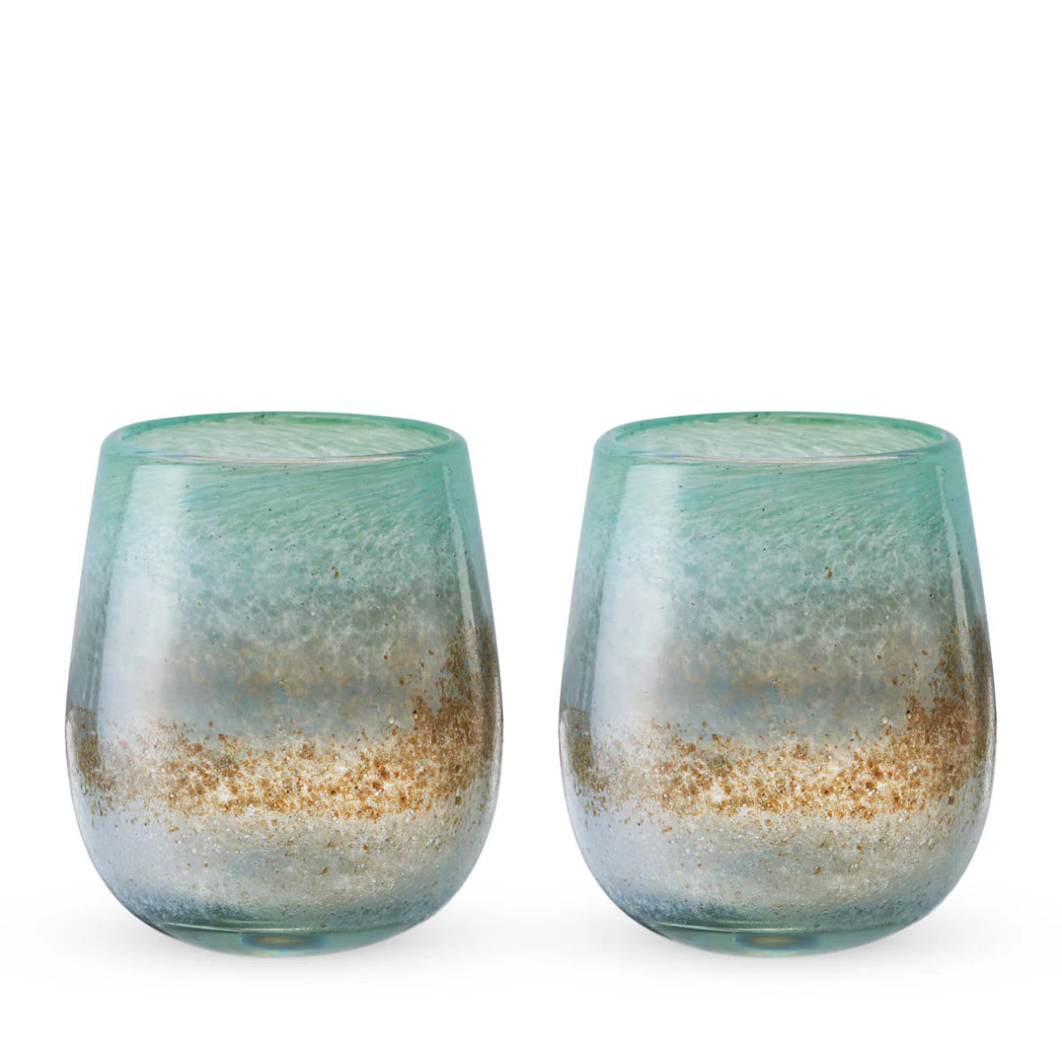 Twine Living Segunda Vida Playa Bonita Stemless Wine Glasses, Set of 2 - lily & onyx