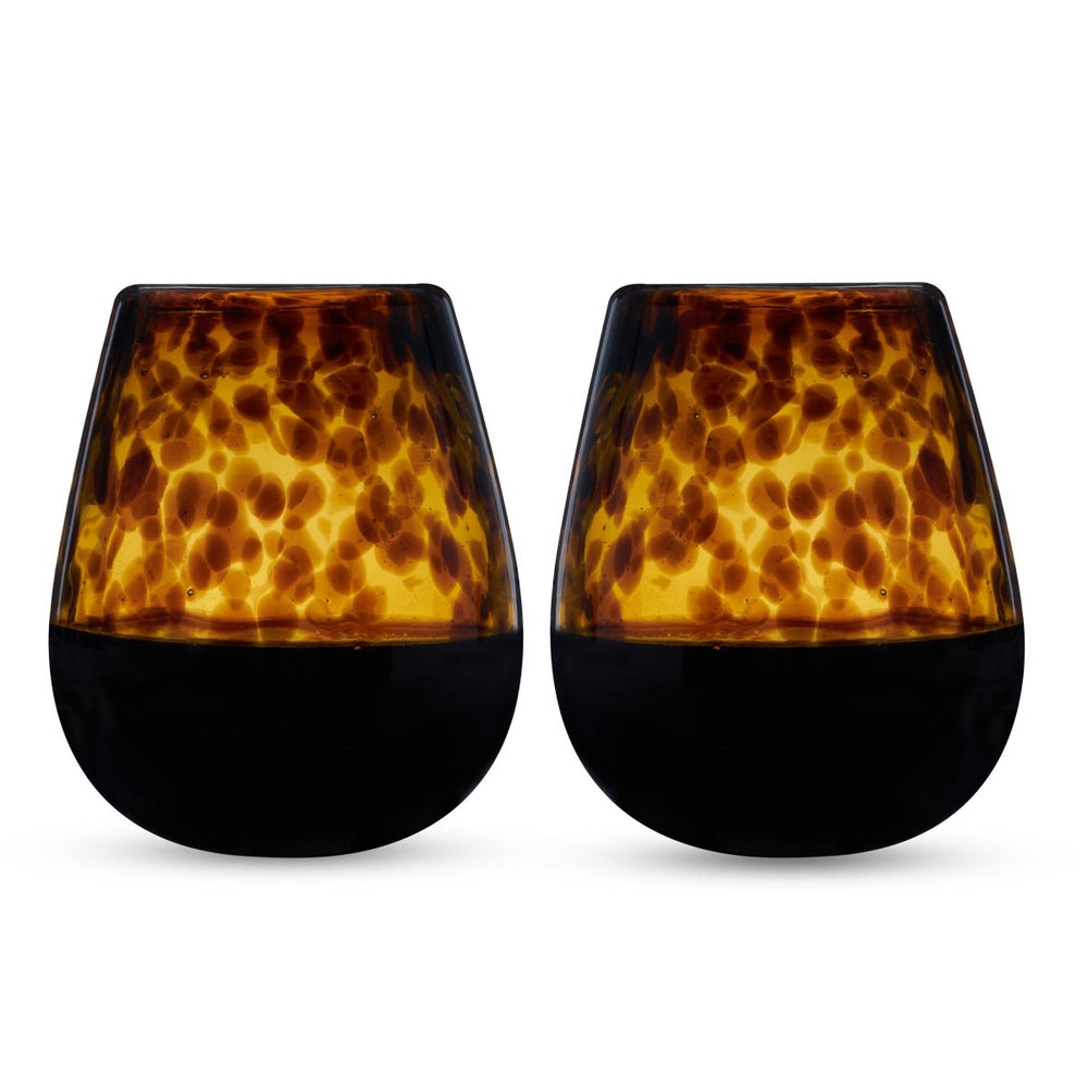 
                      
                        Twine Living Segunda Vida Tortuga Stemless Wine Glasses, Set of 2 - lily & onyx
                      
                    