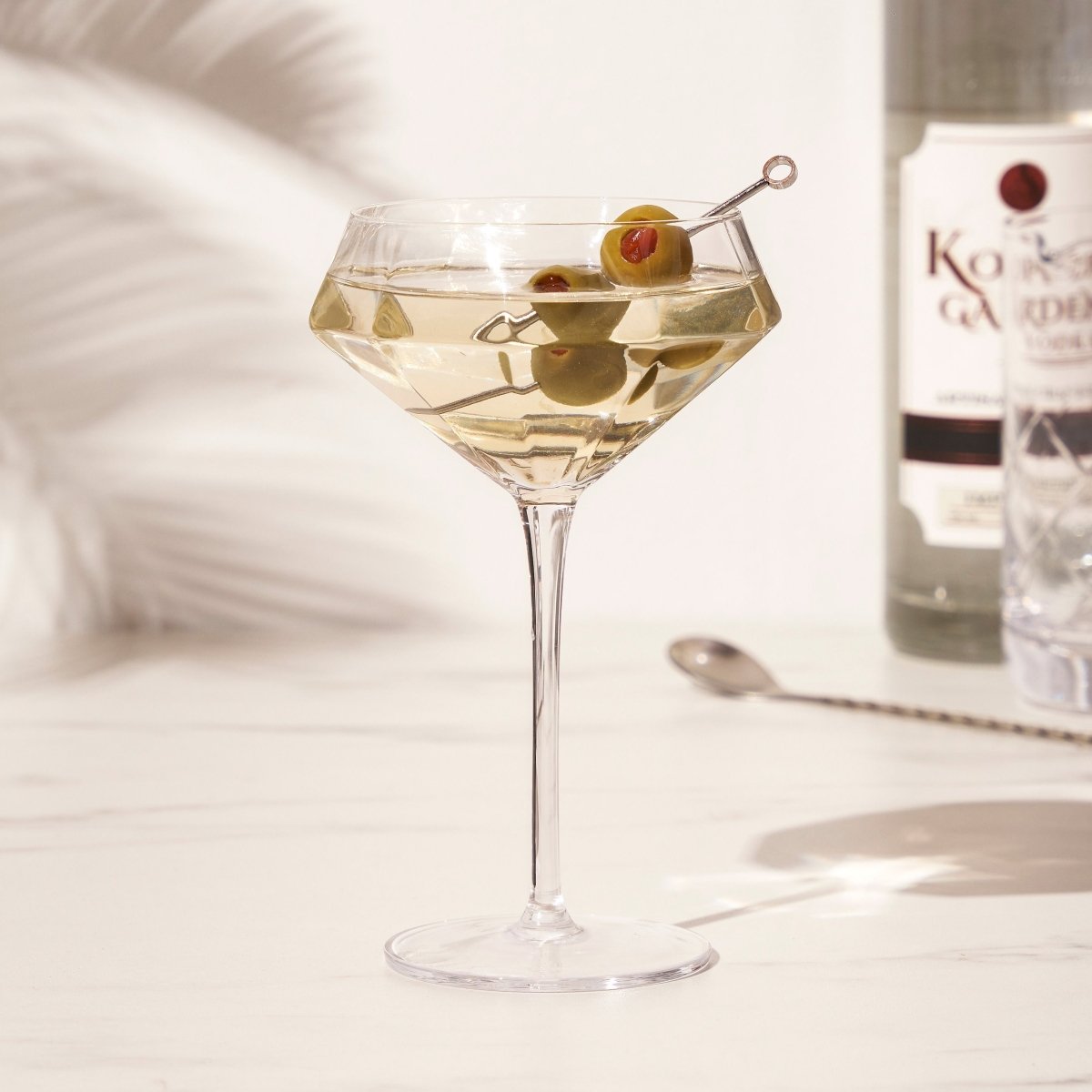 Viski Seneca Diamond Crystal Martini Glasses, Set of 2 - lily & onyx