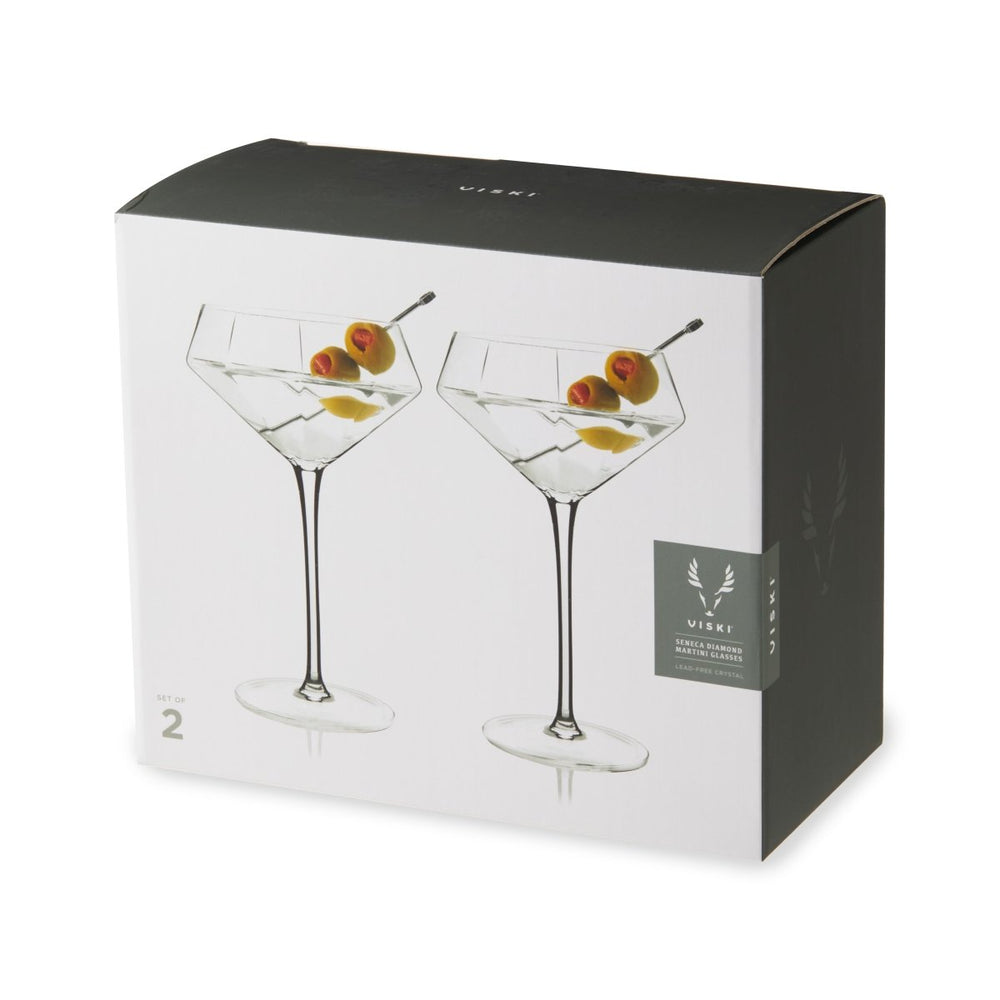 
                      
                        Viski Seneca Diamond Crystal Martini Glasses, Set of 2 - lily & onyx
                      
                    