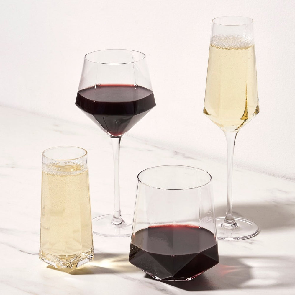 
                      
                        Viski Seneca Diamond Crystal Wine Glasses, Set of 2 - lily & onyx
                      
                    
