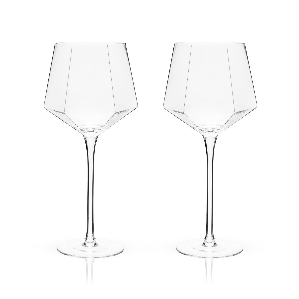 Viski Seneca Diamond Crystal Wine Glasses, Set of 2 - lily & onyx