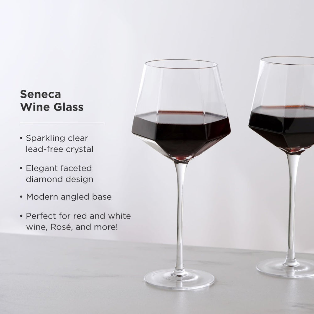 
                      
                        Viski Seneca Diamond Crystal Wine Glasses, Set of 2 - lily & onyx
                      
                    