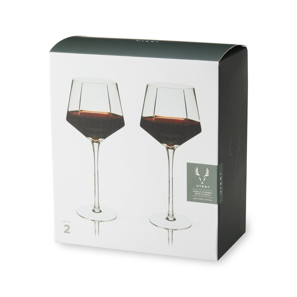 
                      
                        Viski Seneca Diamond Crystal Wine Glasses, Set of 2 - lily & onyx
                      
                    