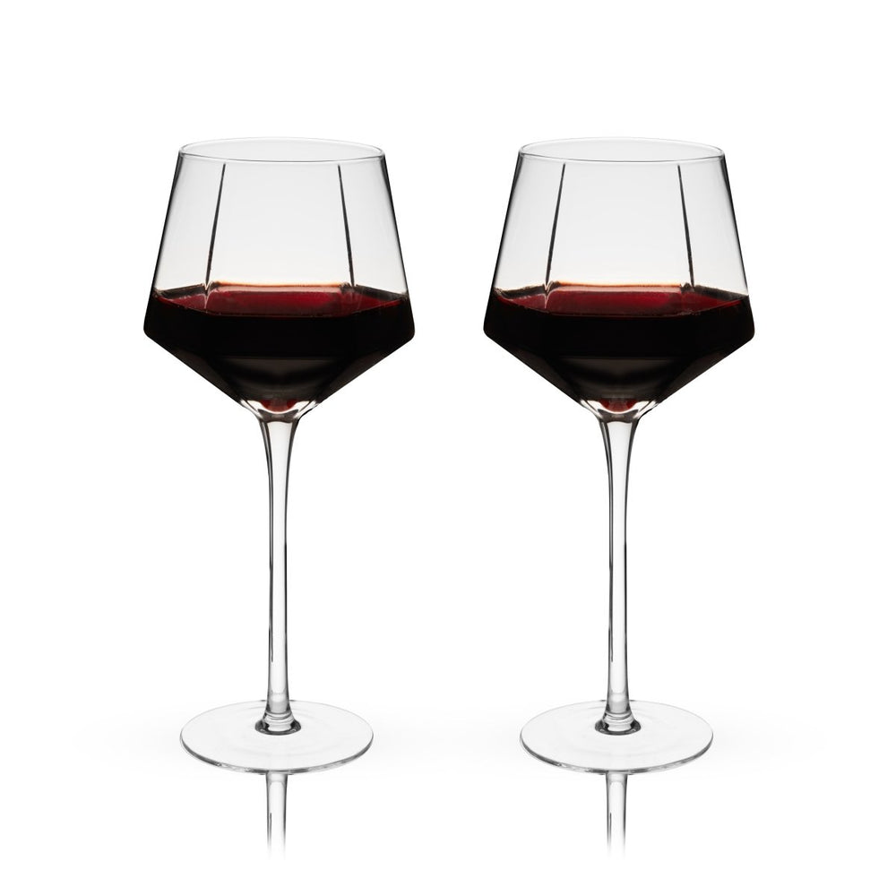 
                      
                        Viski Seneca Diamond Crystal Wine Glasses, Set of 2 - lily & onyx
                      
                    