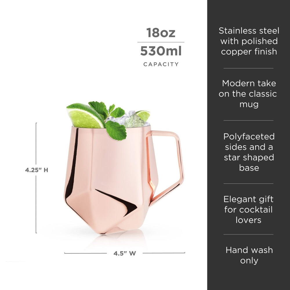 
                      
                        Viski Seneca Faceted Copper Moscow Mule Mug - lily & onyx
                      
                    