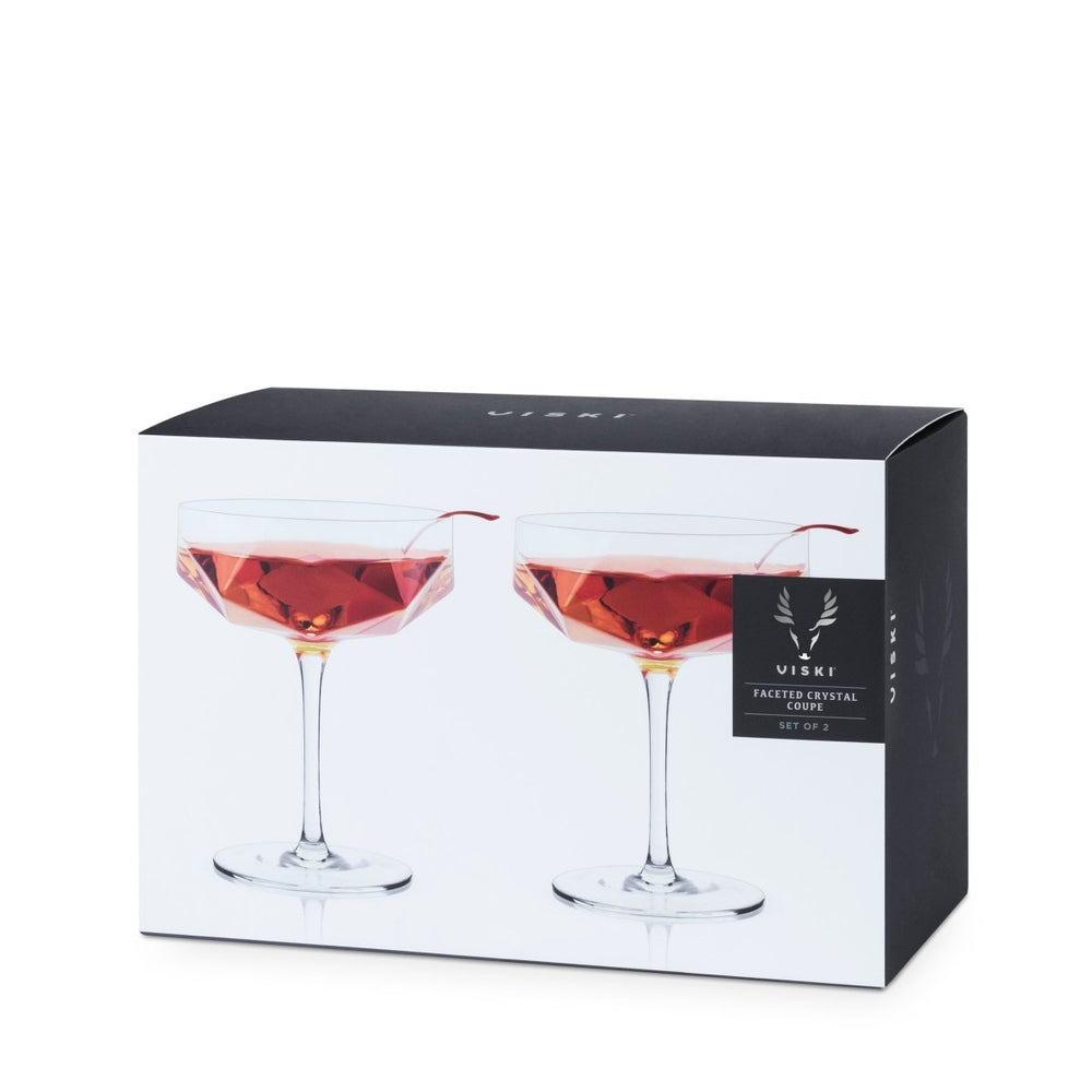 
                      
                        Viski Seneca Faceted Coupe Glasses, Set of 2 - lily & onyx
                      
                    