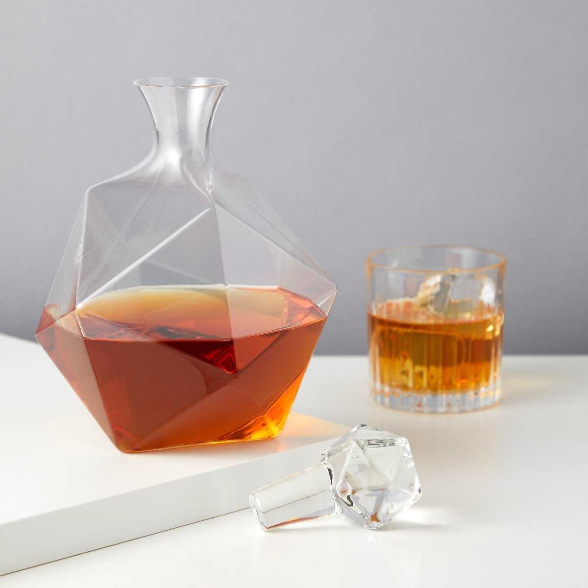 Viski Seneca Faceted Crystal Liquor Decanter - lily & onyx