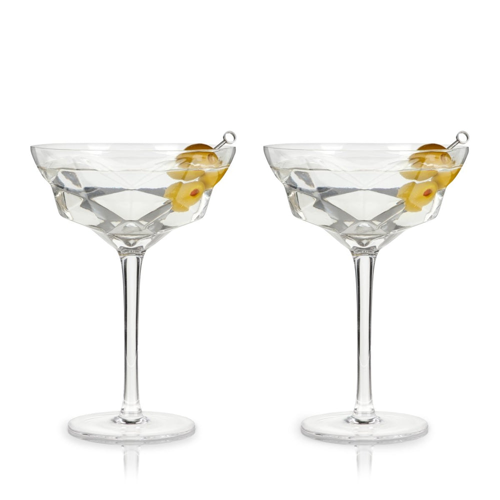 
                      
                        Viski Seneca Faceted Crystal Martini Glasses, Set of 2 - lily & onyx
                      
                    