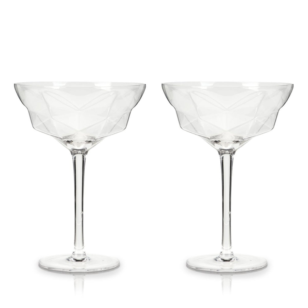 Viski Seneca Faceted Crystal Martini Glasses, Set of 2 - lily & onyx