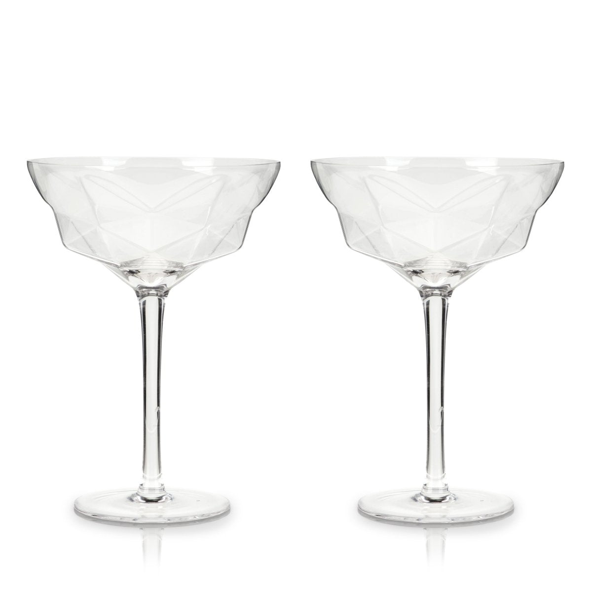 Viski Seneca Faceted Crystal Martini Glasses, Set of 2 - lily & onyx
