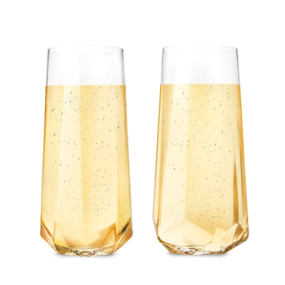 
                      
                        Viski Seneca Faceted Crystal Stemless Champagne Flutes, Set of 2 - lily & onyx
                      
                    