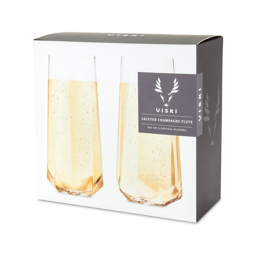 
                      
                        Viski Seneca Faceted Crystal Stemless Champagne Flutes, Set of 2 - lily & onyx
                      
                    
