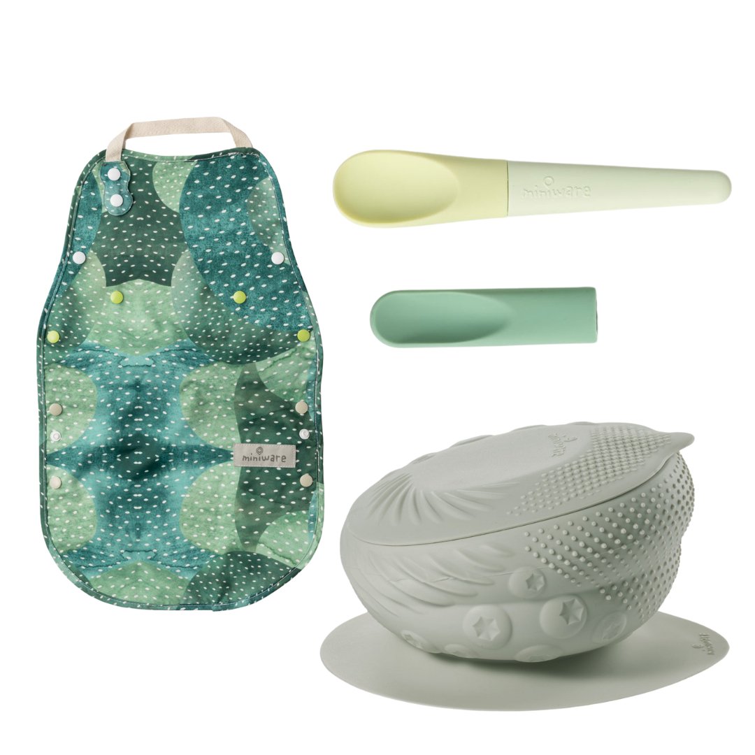 Miniware Sensory Snack & Play Set - Sage - lily & onyx