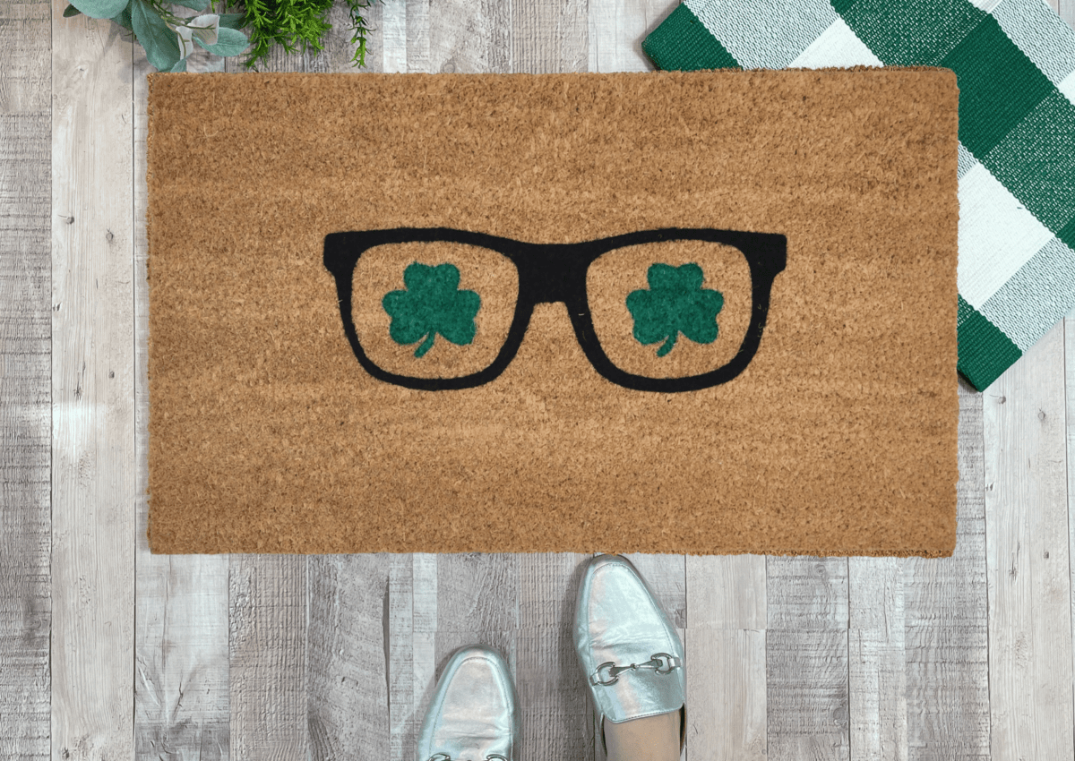 Nickel Designs Custom Doormats Shamrock Sunglasses Doormat - lily & onyx