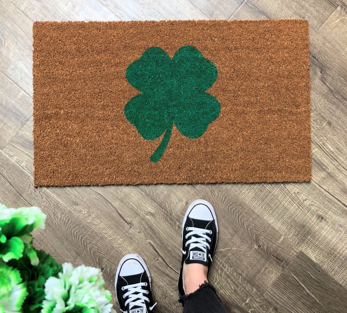 Nickel Designs Custom Doormats Shamrock Welcome Mat - lily & onyx