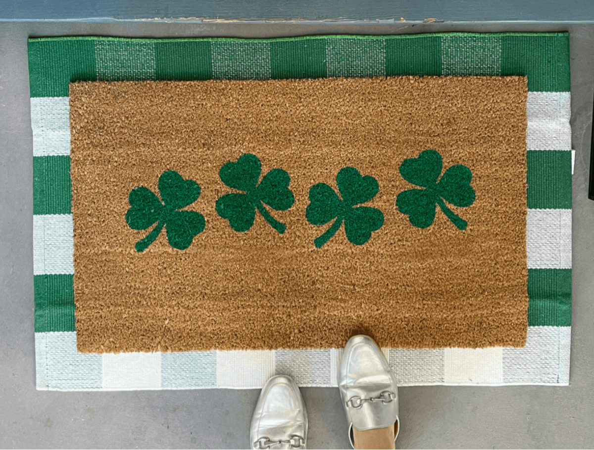 Nickel Designs Custom Doormats Shamrocks St. Patrick's Day Doormat - lily & onyx