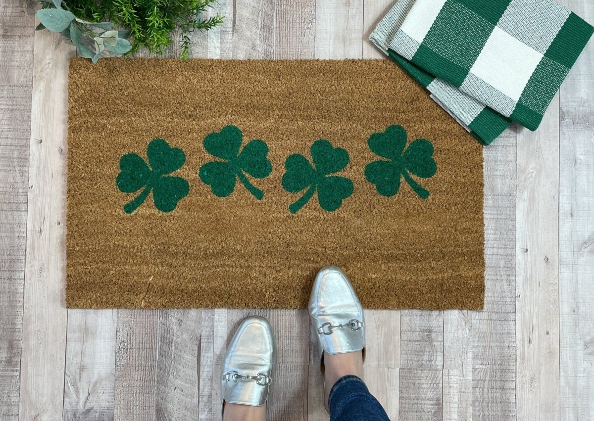 Nickel Designs Custom Doormats Shamrocks St. Patrick's Day Doormat - lily & onyx