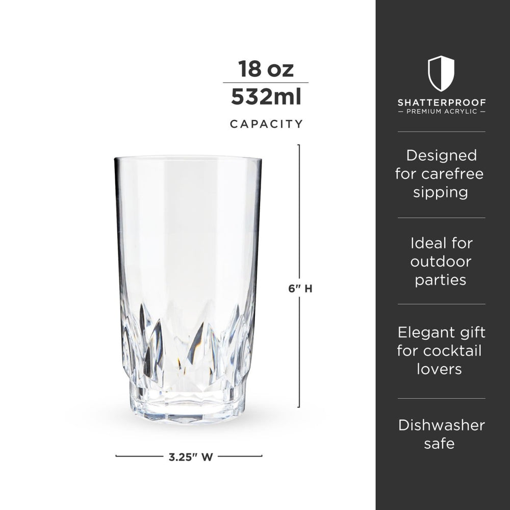 
                      
                        Viski Shatterproof Acrylic Highball Tumblers, Set of 4 - lily & onyx
                      
                    