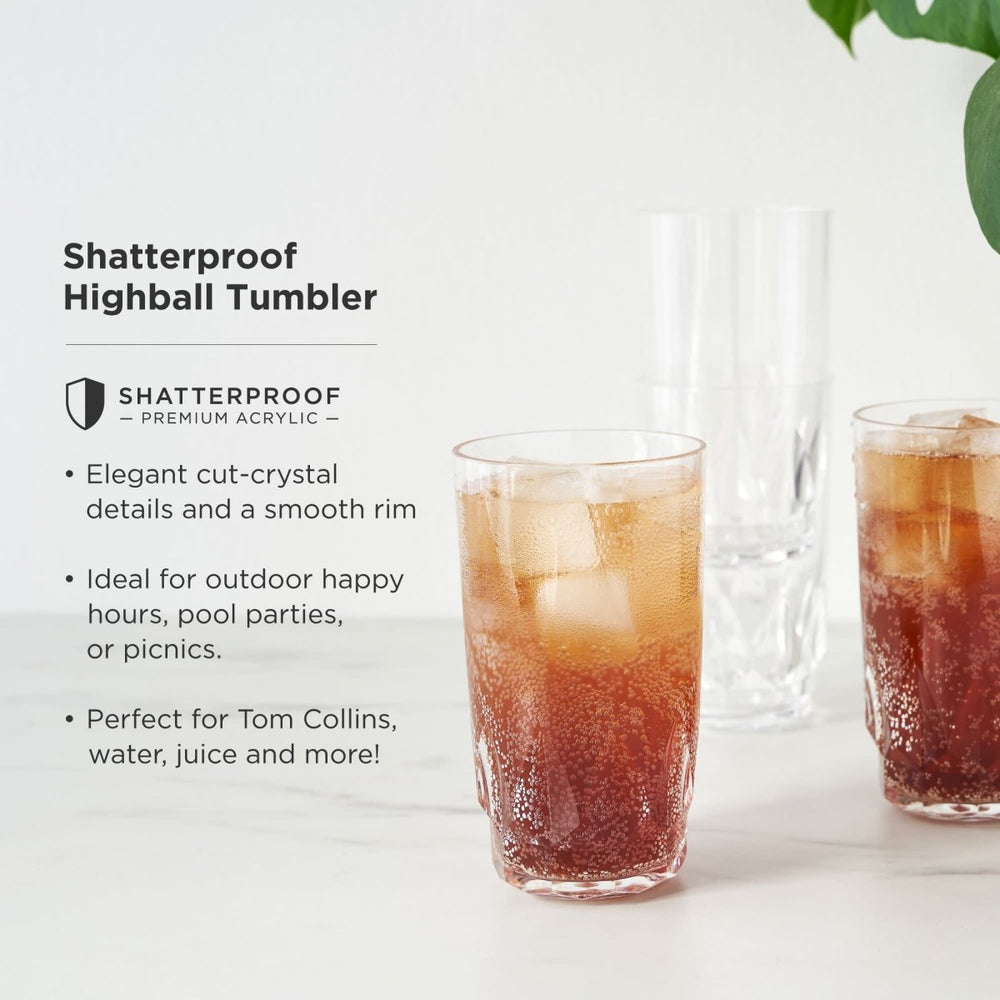 
                      
                        Viski Shatterproof Acrylic Highball Tumblers, Set of 4 - lily & onyx
                      
                    