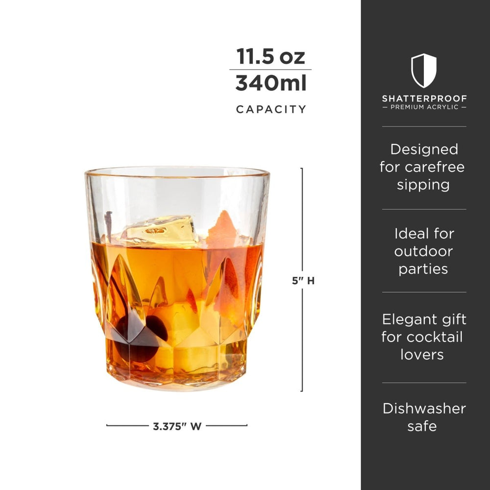 
                      
                        Viski Shatterproof Acrylic Rocks Tumblers, Set of 4 - lily & onyx
                      
                    