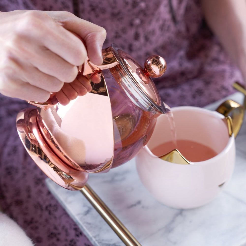 
                      
                        Pinky Up Tea Shelby Glass and Rose Gold Wrapped Teapot - lily & onyx
                      
                    