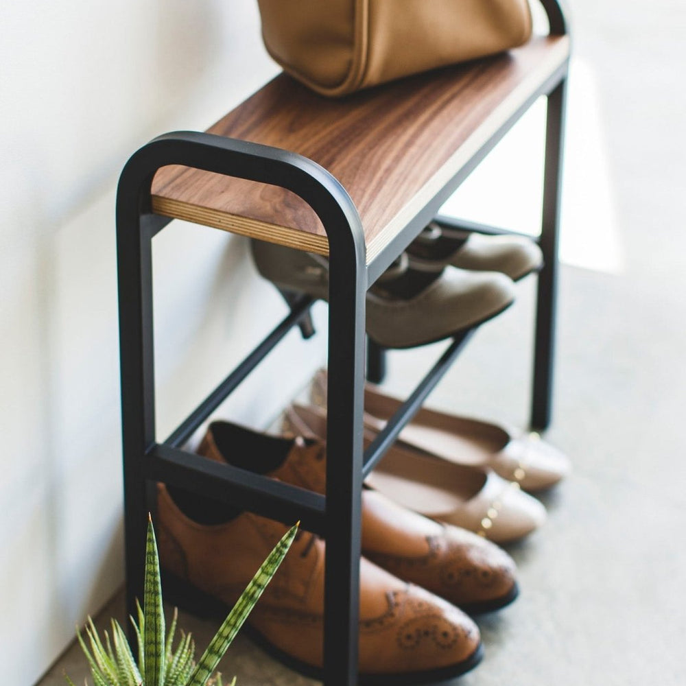 
                      
                        Yamazaki Home Shoe Organizer & Bench, 18" H - lily & onyx
                      
                    