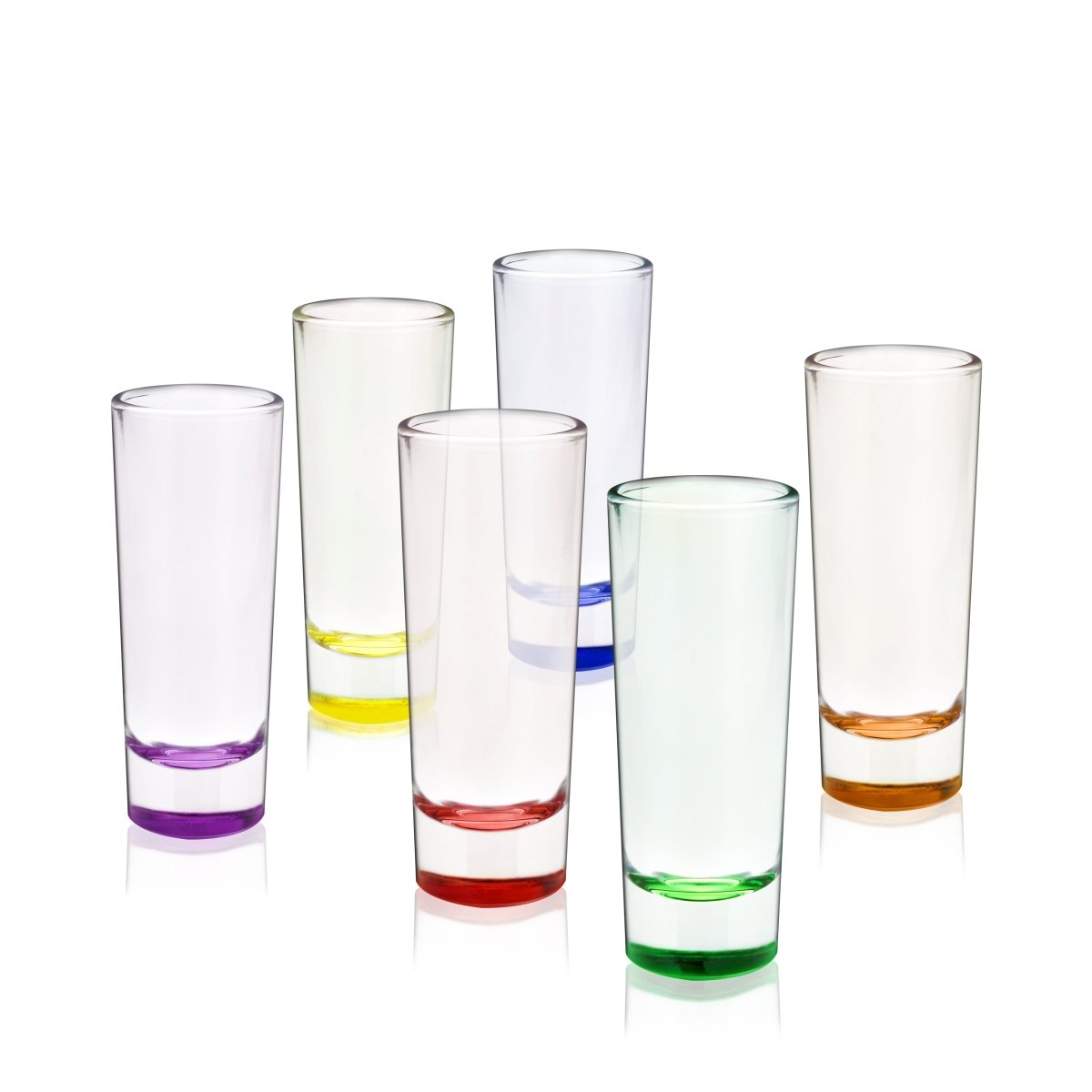 True Shooter 2 oz Shot Glasses in Assorted Colors, Set of 6 - lily & onyx