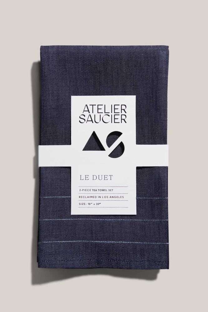 ATELIER SAUCIER Signature Denim Tea Towels | Set of 2 - lily & onyx