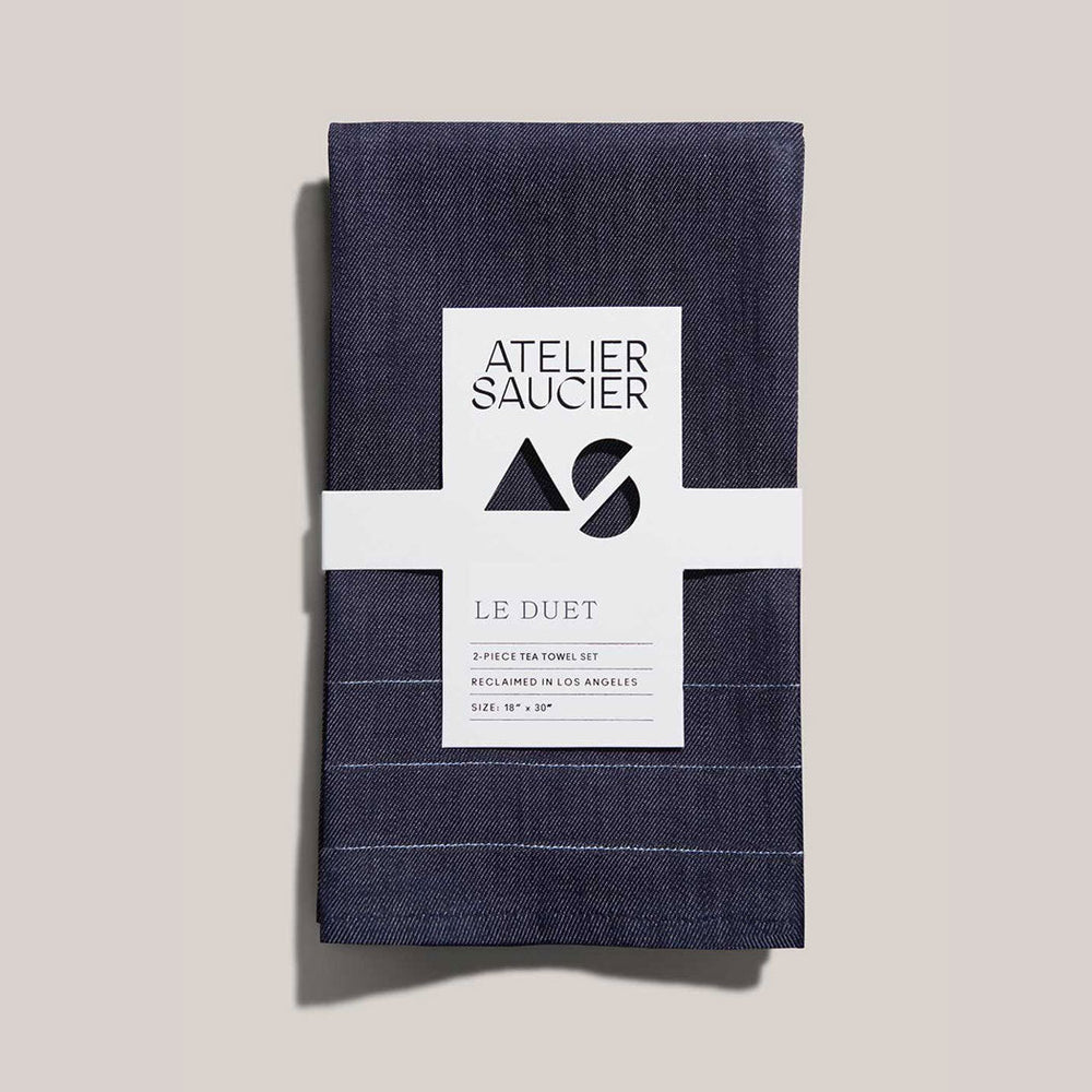 ATELIER SAUCIER Signature Denim Tea Towels | Set of 2 - lily & onyx