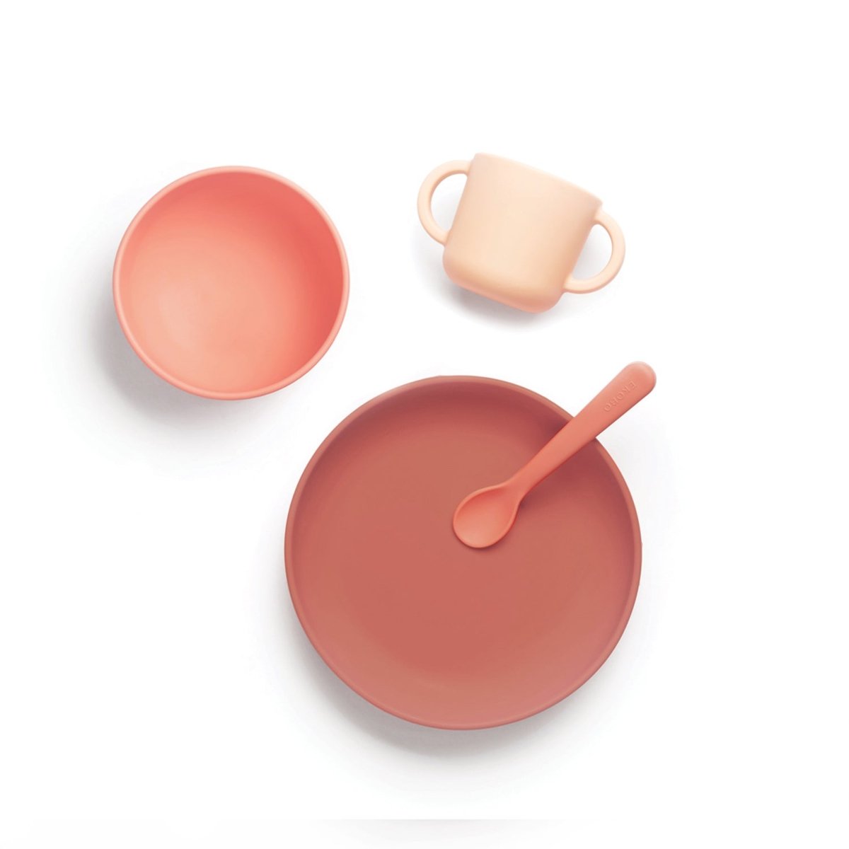 EKOBO Silicone Baby Meal Set - Coral - lily & onyx
