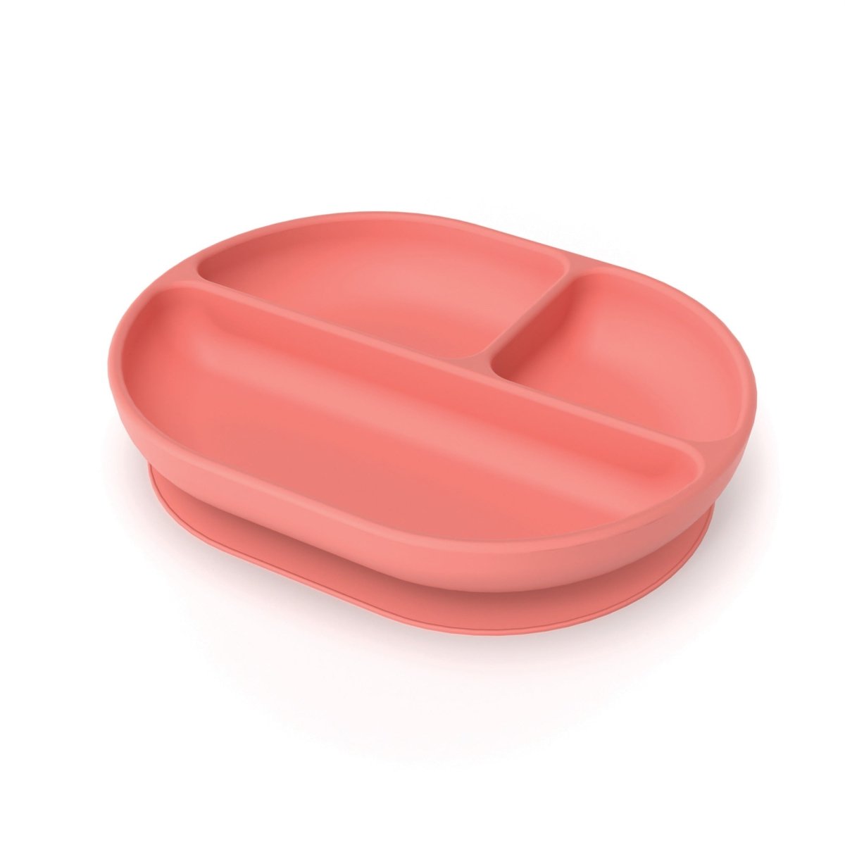 EKOBO Silicone Divided Suction Baby Plate - Coral - lily & onyx