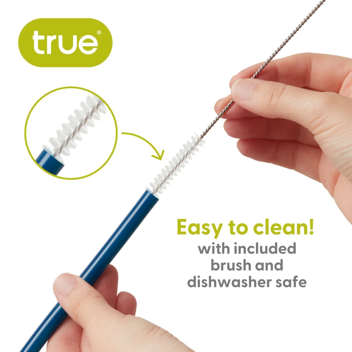 True Silicone Straws with Cleaning Brush in Assorted Colors, Set of 6 - lily & onyx