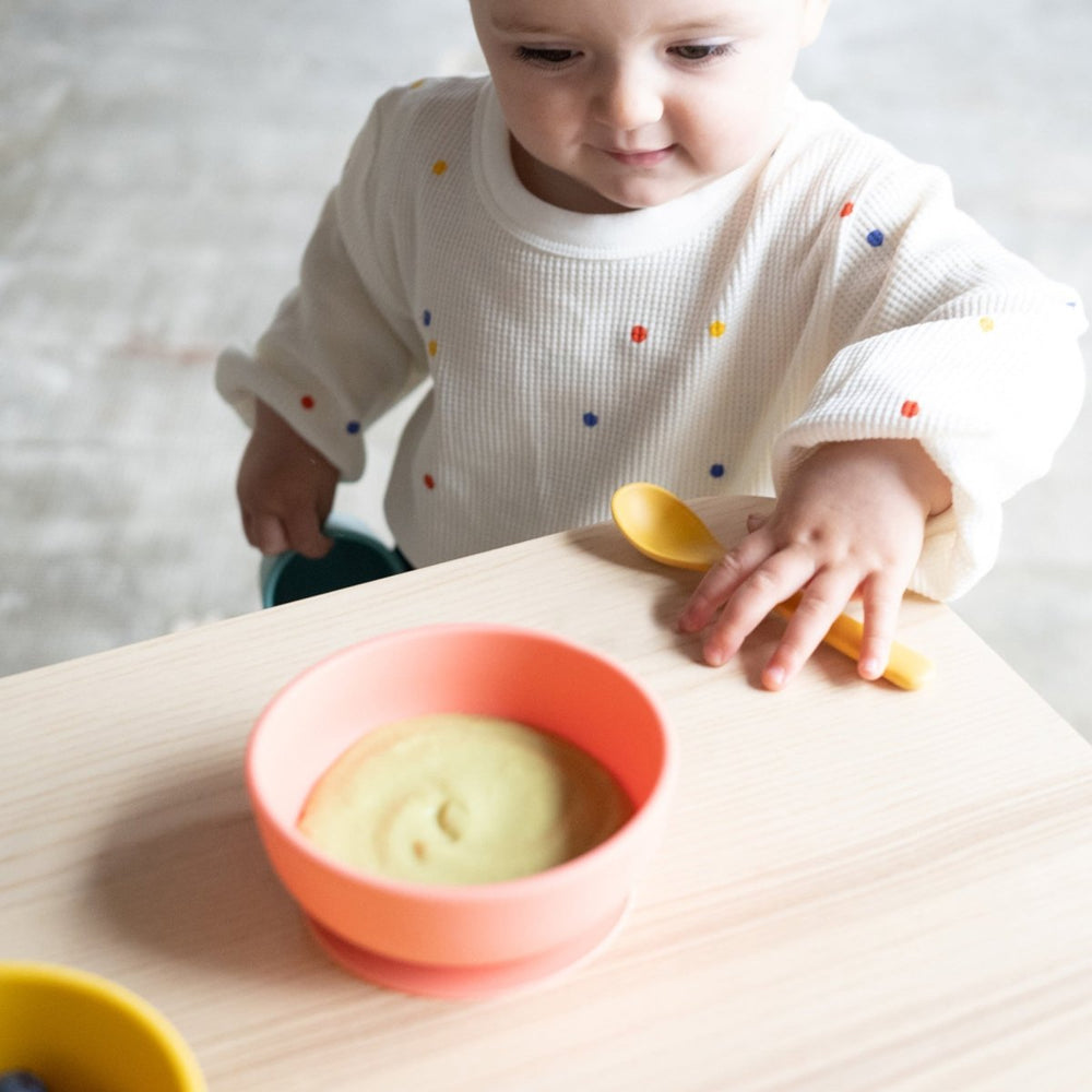 EKOBO Silicone Suction Baby Bowl Set - Coral / Mimosa - lily & onyx