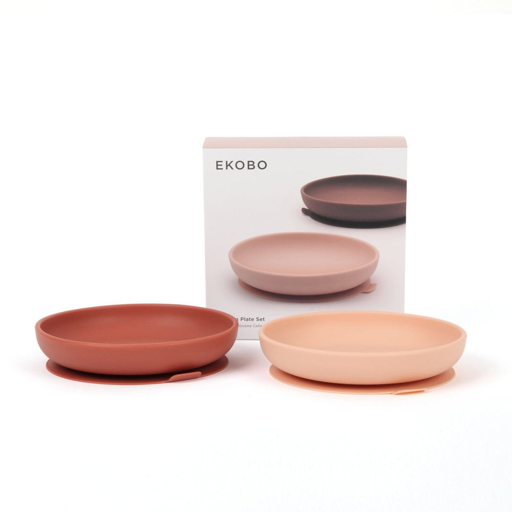 
                      
                        EKOBO Silicone Suction Baby Plate Set - Blush / Terracotta - lily & onyx
                      
                    