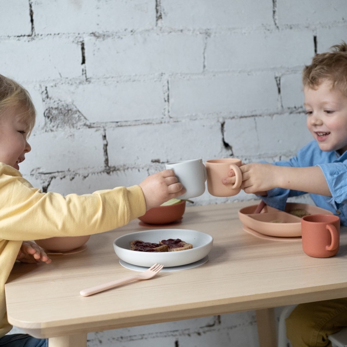 EKOBO Silicone Training Cup Set - Blush / Terracotta - lily & onyx