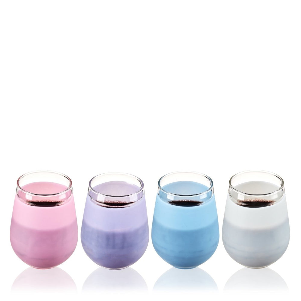 True Silicone Wrapped Wine Glasses in Assorted Colors, Set of 4 - lily & onyx