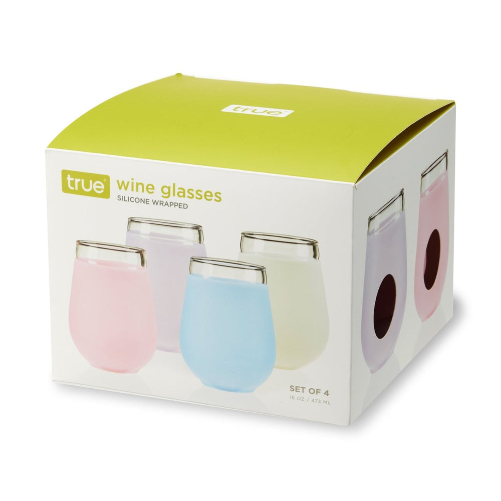 
                      
                        True Silicone Wrapped Wine Glasses in Assorted Colors, Set of 4 - lily & onyx
                      
                    