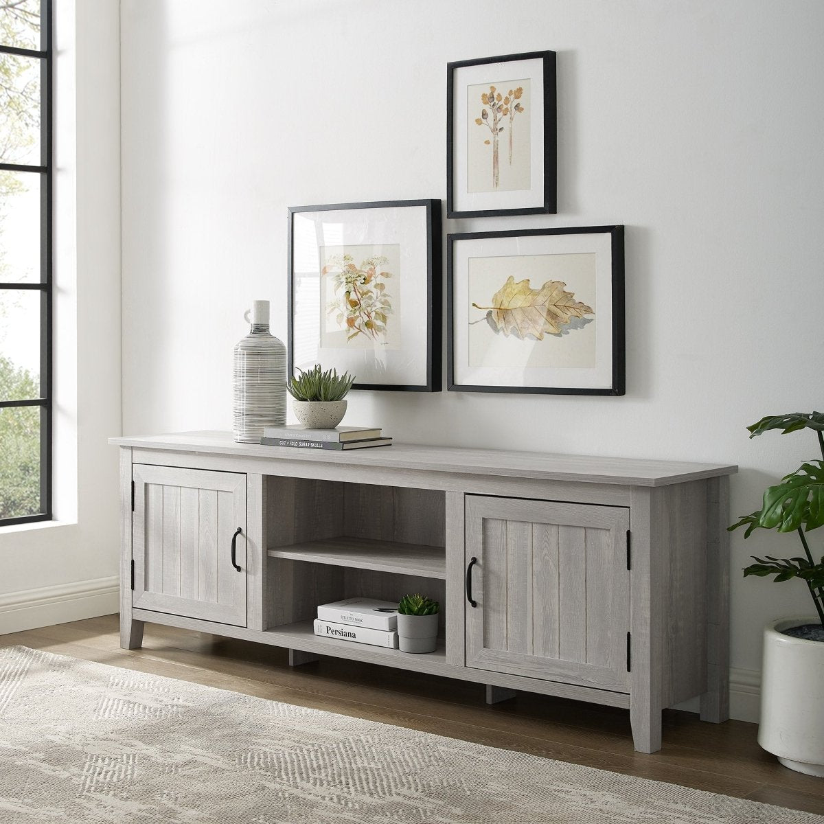 Walker Edison Simple Groove Door Console - lily & onyx