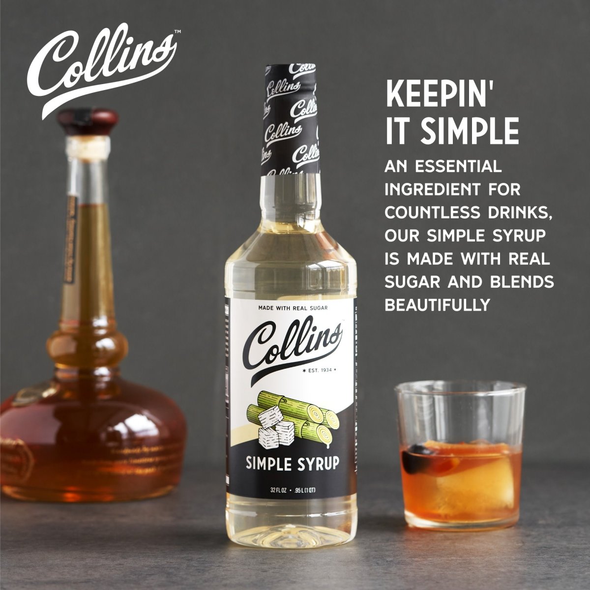 Collins Simple Syrup, 32 oz - lily & onyx