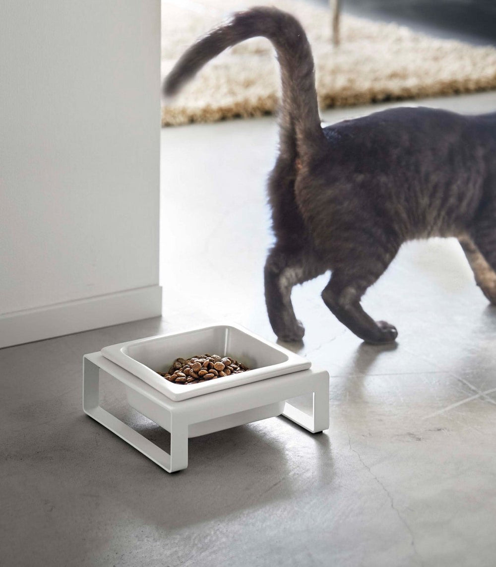 Yamazaki Home Single Ceramic & Steel Pet Food Bowl - lily & onyx