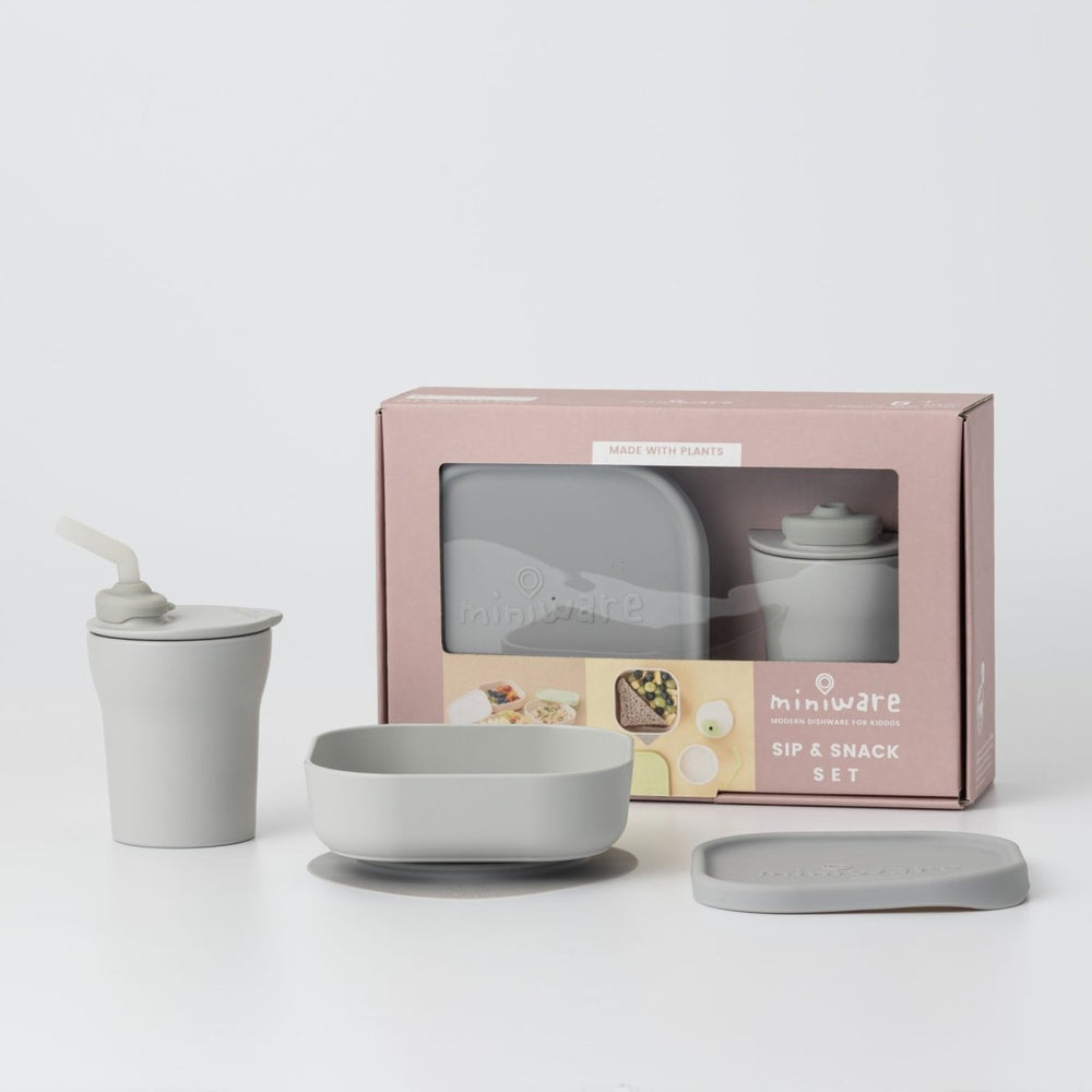 
                      
                        Miniware Sip & Snack: All Stages Cup and Bowl Set - Dove Grey - lily & onyx
                      
                    