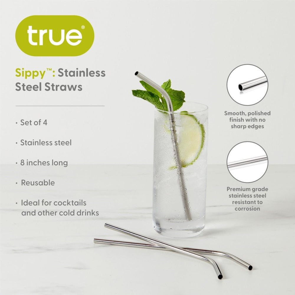 
                      
                        True Sippy Stainless Steel Straws, Set of 4 - lily & onyx
                      
                    