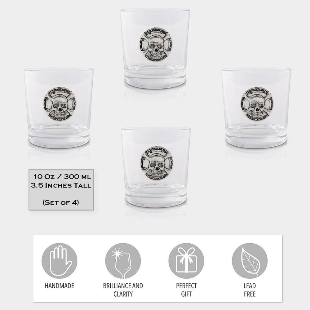 
                      
                        Arthur Court Designs Skull Bar Glasses, Set of 4 - lily & onyx
                      
                    