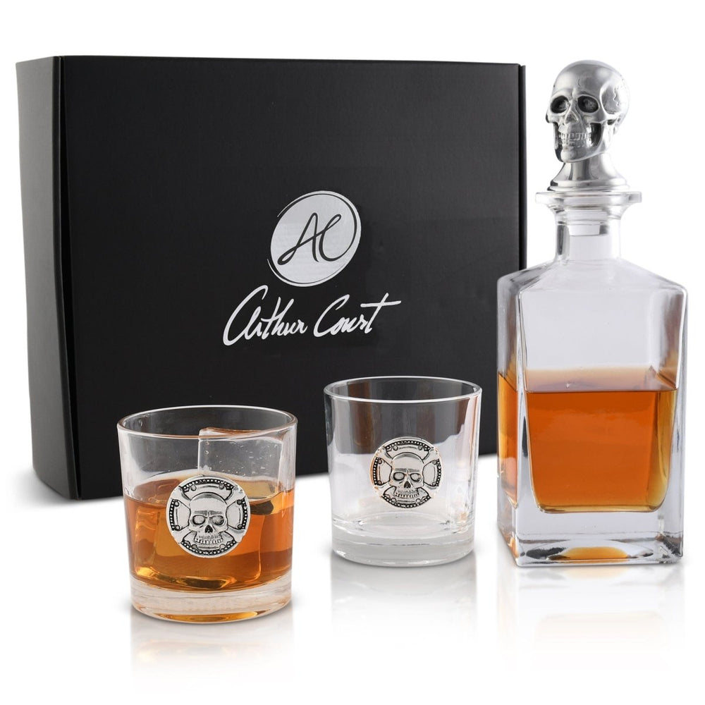 
                      
                        Arthur Court Designs Skull Decanter Set with Double Old Fashioned Glasses - lily & onyx
                      
                    