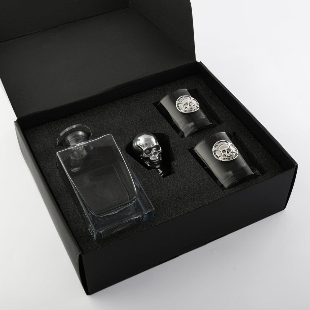 
                      
                        Arthur Court Designs Skull Decanter Set with Double Old Fashioned Glasses - lily & onyx
                      
                    
