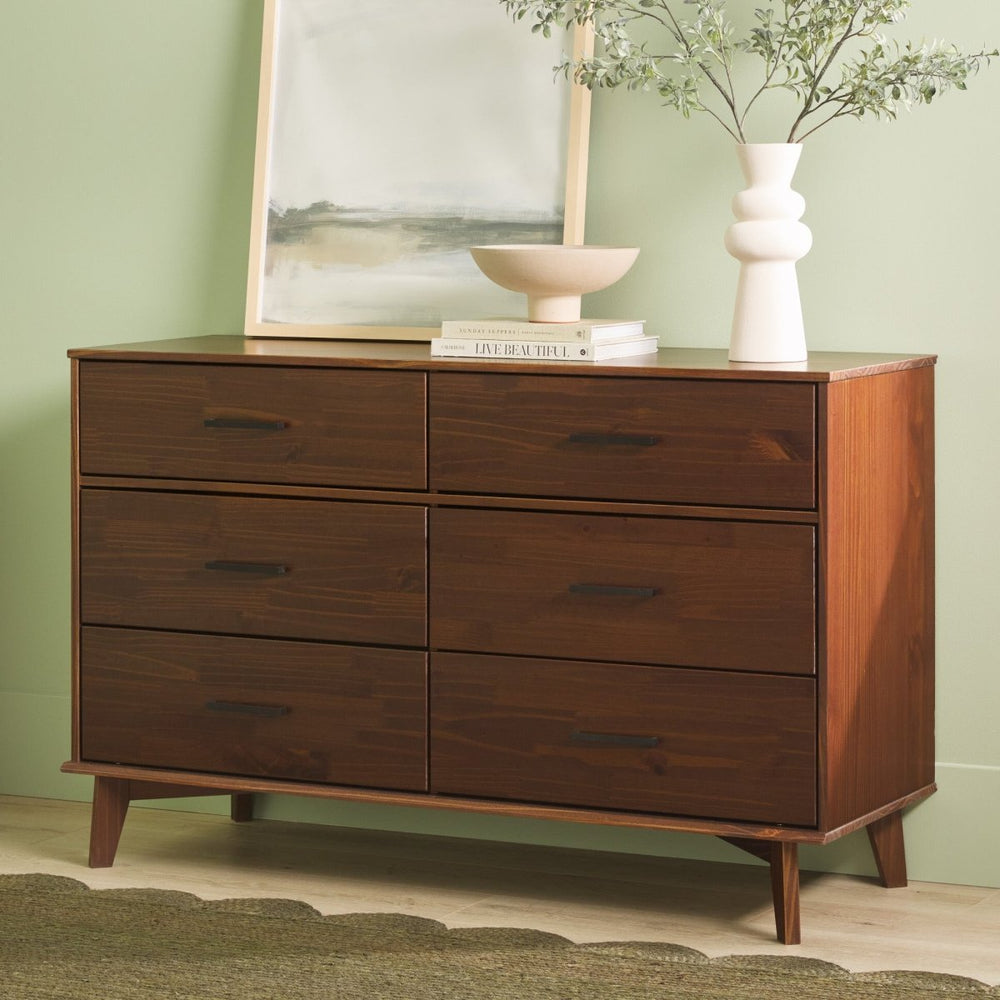 
                      
                        Walker Edison Sloane 6 - Drawer Modern Solid Wood Dresser with Metal Handles - lily & onyx
                      
                    