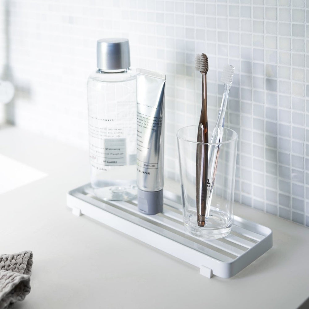 Yamazaki Home Slotted Steel Bathroom Tray - lily & onyx